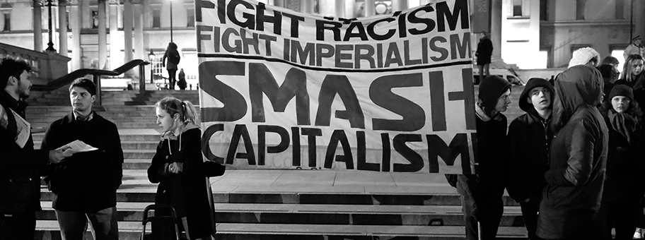 Demonstration am Trafalgar Square in London, Januar 2017.