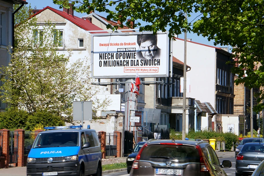 Anti-PiS-Plakat der Koalicja Europejska (Europäische Koalition) in Gorzów Wielkopolski, April 2019.