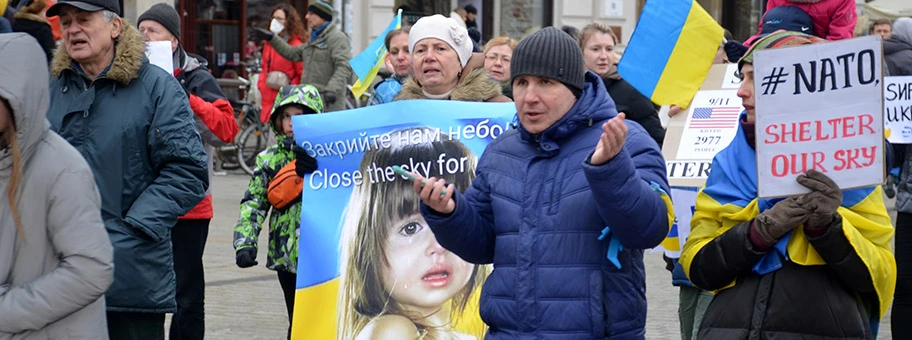 Flüchtlinge aus der Ukraine in Krakau, März 2022.