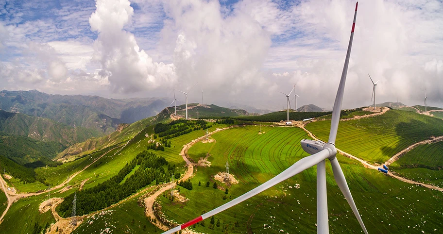 Windparkanlage in Shanxi, China.