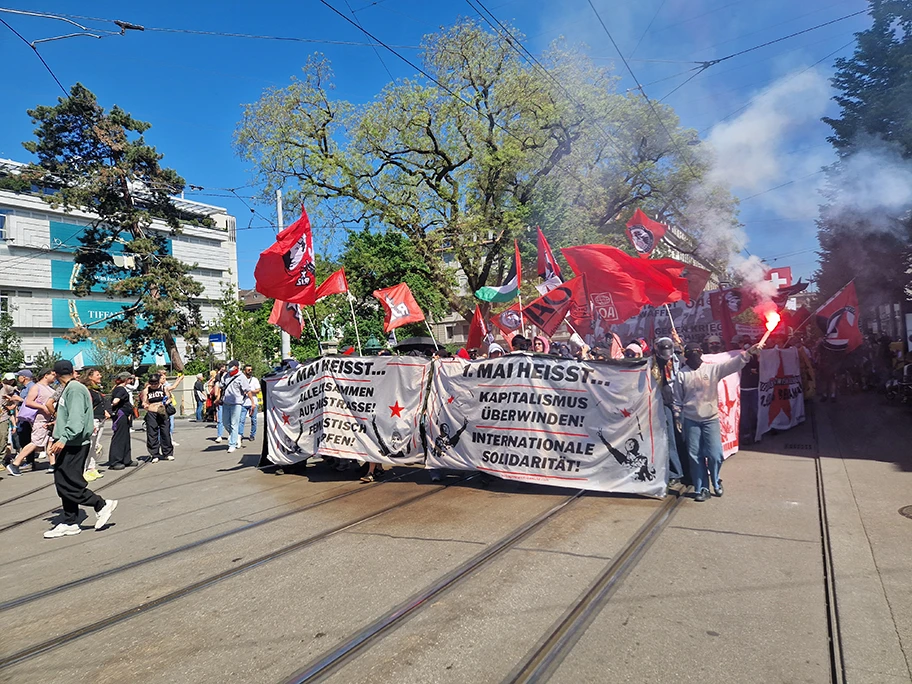 Fotoreportage zum 1. Mai 2025 in Zürich.