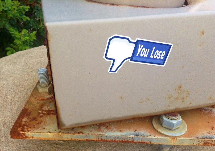 Anti Facebook, Ello, You Lose Un-Like Stickers.