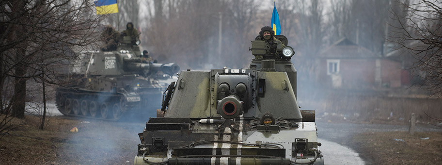 Panzer im Osten der Ukraine, März 2015.