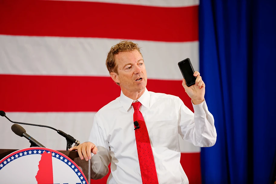 Rand Paul bei einer Rede in New Hampshire.