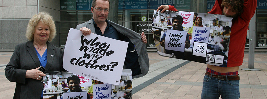 Gedenken an die Opfer von Rana Plaza, April 2015.