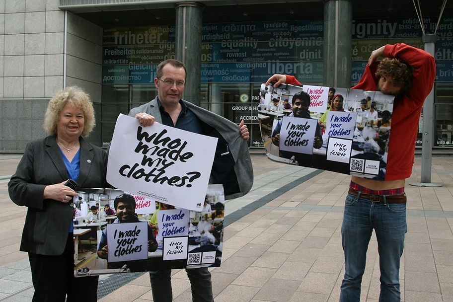 Gedenken an die Opfer von Rana Plaza, April 2015.