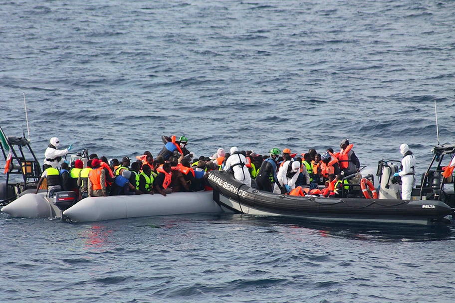 Seenotrettung im Mittelmeer, Juni 2015.