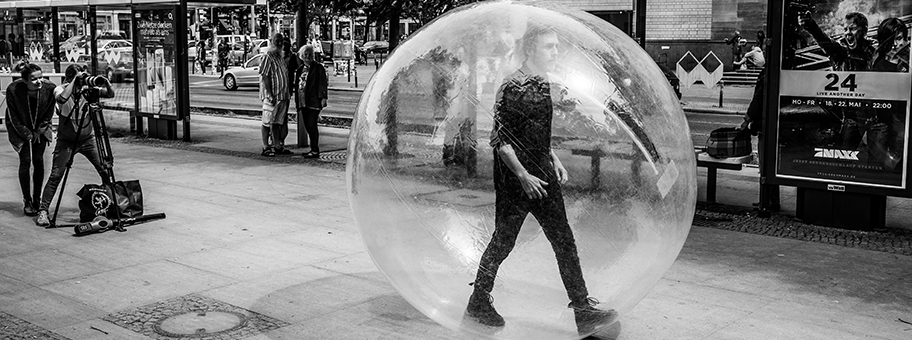 Boy in a bubble.