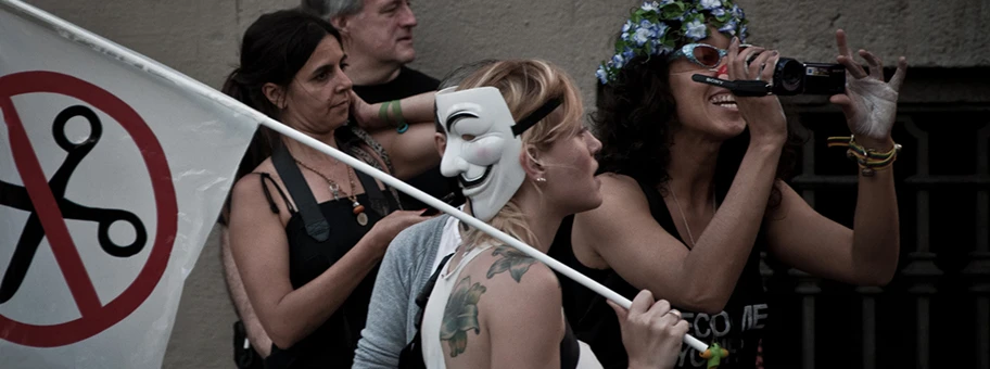 Proteste in Barcelona gegen die Troika.