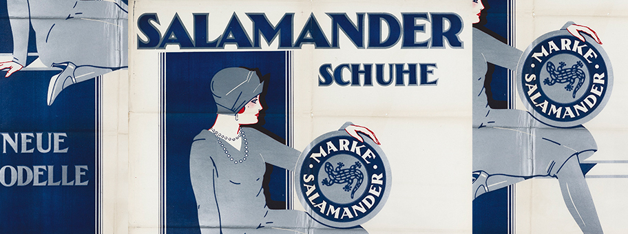 Plakat des Schuhherstellers Salamander aus dem Jahr 1928.
