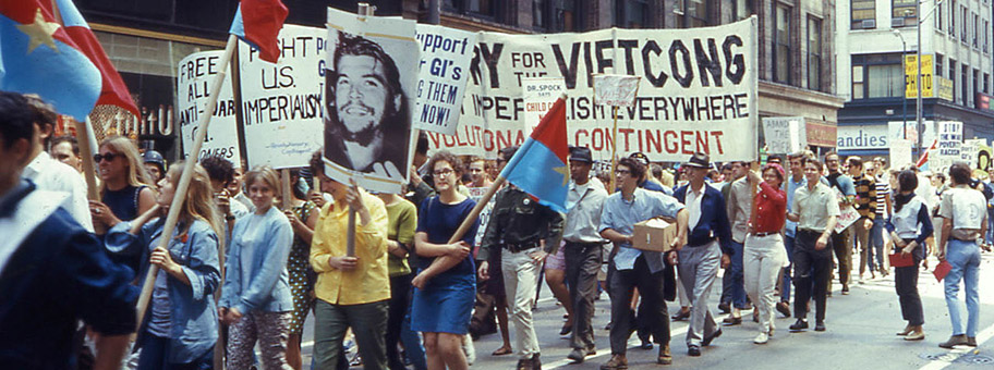 Antikriegsdemonstration in Chicago, August 1968.