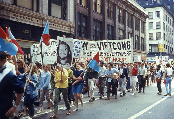 Antikriegsdemonstration in Chicago, August 1968.