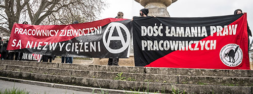 Anarchist:innen am 1. Mai 2021 in Wrocław, Polen
