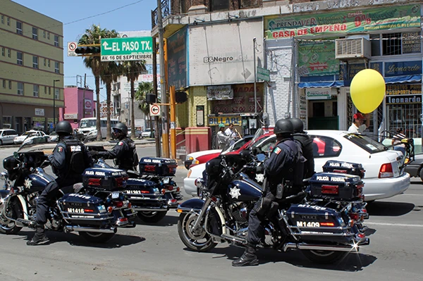 Polizei auf Patrouille in Ciudad Juárez, Mexiko.