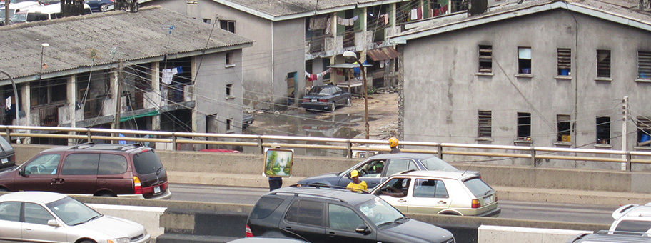 Strassenszene in Lagos, Nigeria.