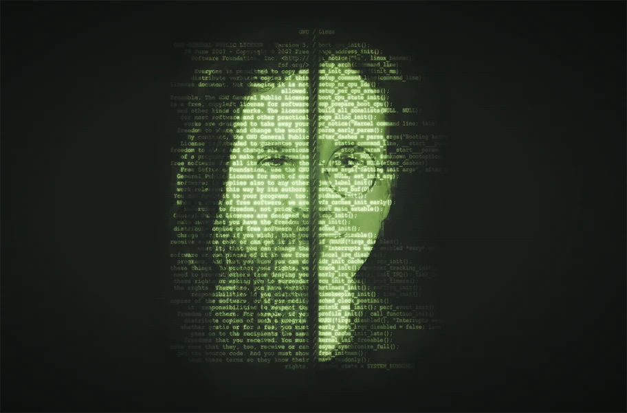 Portrait von Richard Stallman, dem Gründer des GNU Projektes und Linus Torvalds, dem Vater des Linux Systemes.