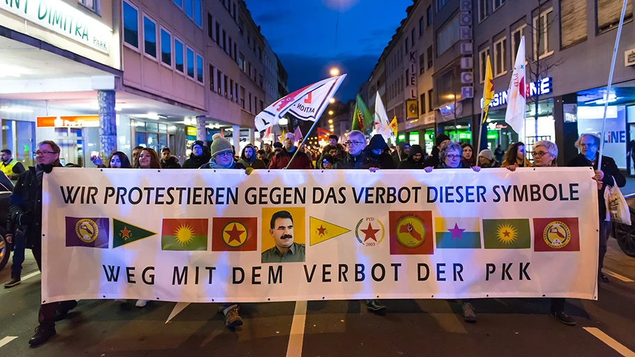 Demonstration für die Freilassung von Abdullah Ocalan in Deutschland, März 2028.