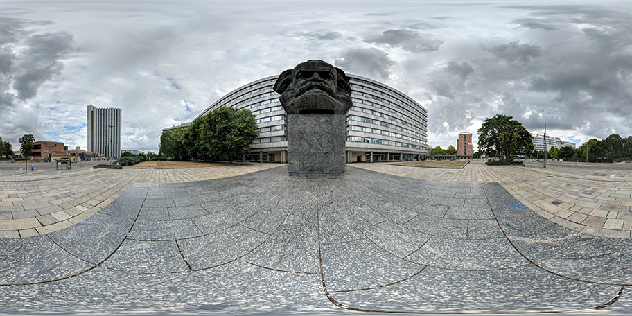 Kugelpanorama vom Karl-Marx-Monument in Chemnitz.