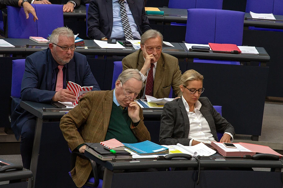 AfD-Bundestagsfraktion, während einer Plenarsitzung im Bundestag am 11. April 2019 in Berlin.