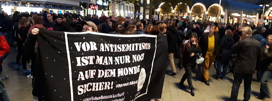 Hannover Mahnwache gegen Antisemitismus nach Anschlag in Halle, Oktober 2019.