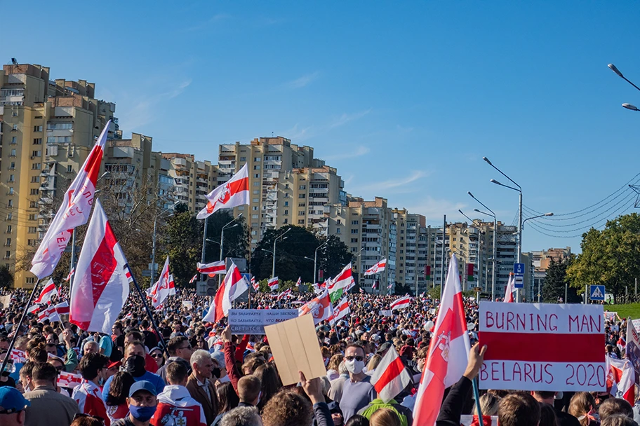 Proteste am 20. September 2020. Minsk, Belarus.