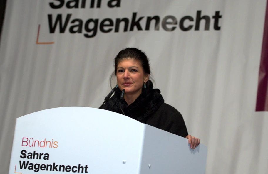 Bündnis Sahra Wagenknecht - Vernunft und Gerechtigkeit: Auftaktveranstaltung der Sahra-kommt-Tour zur Bundestagswahl 2025, München, Marienplatz am 3. Februar 2025.