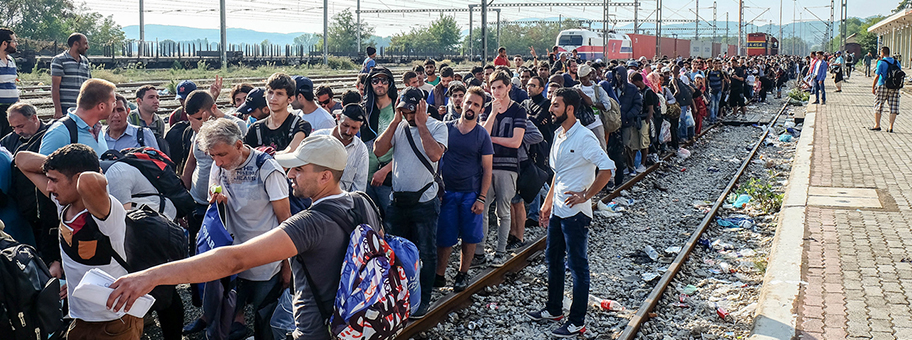 Idomeni, Flüchtlinge an der griechischen Grenze.