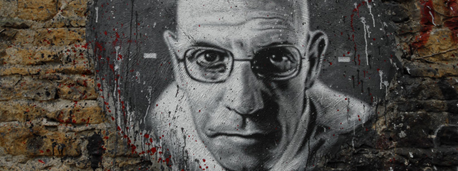 Michel Foucault, gemaltes Portrait.