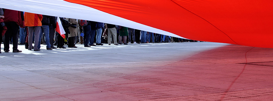 Demonstration gegen die Pläne zur Verfassungsänderungen der PiS in Wrocław, April 2016.