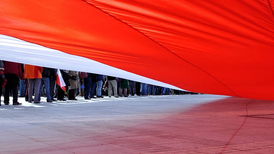 Demonstration gegen die Pläne zur Verfassungsänderungen der PiS in Wrocław, April 2016.