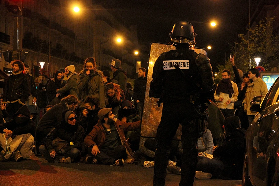 Nuit Debout Aktion am 29. April 2016 in Paris.