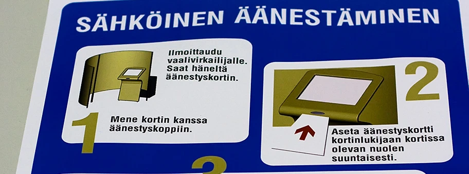 E-Voting Testphase in Finnland. Das Projekt wurde 2009 eingestellt.