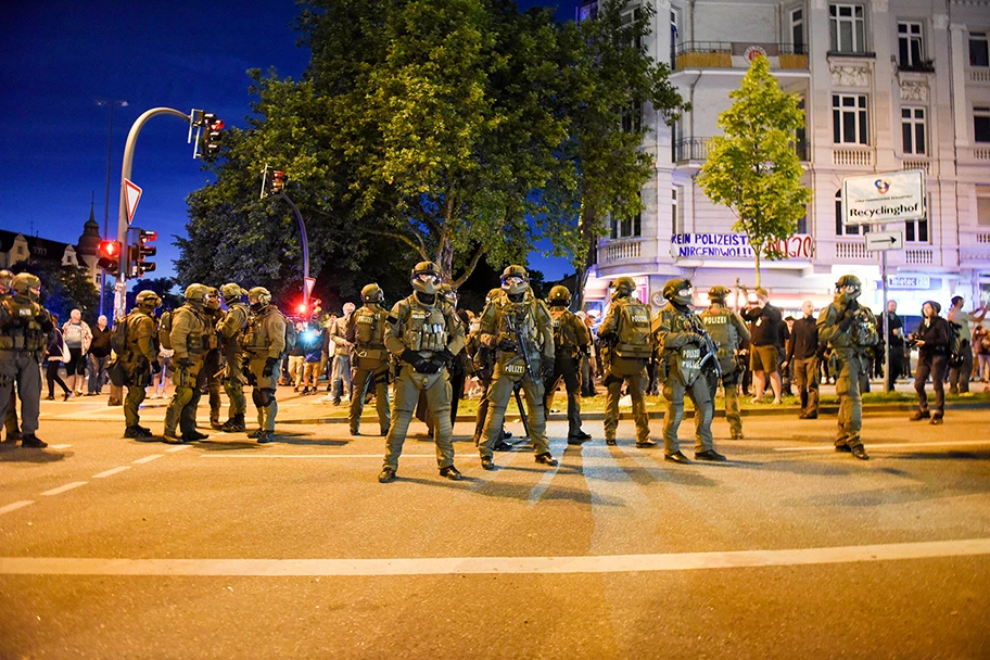 Polizeieinsatz in Hamburg anlässlich der G20 Proteste.