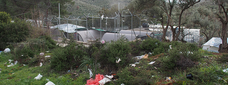 Das Flüchtlingslager Moria auf Lesbos in Griechenland, Januar 2018.