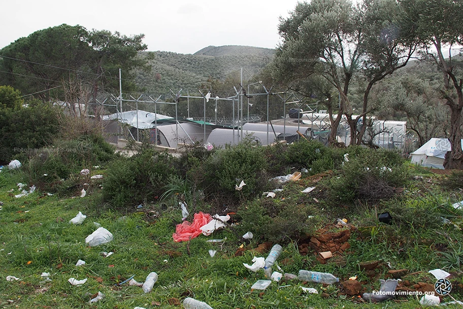 Das Flüchtlingslager Moria auf Lesbos in Griechenland, Januar 2018.