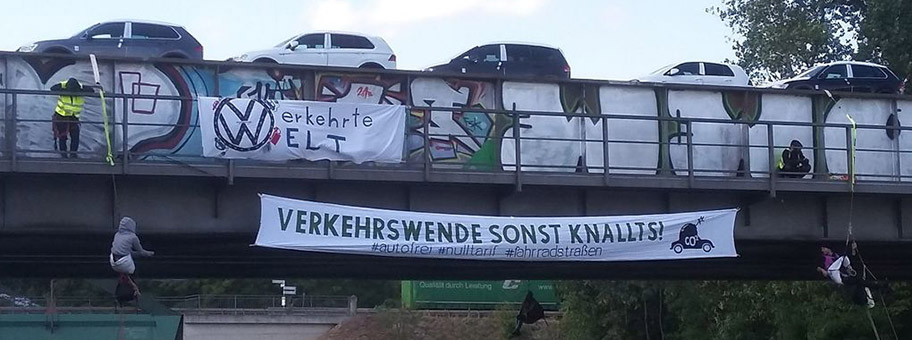 Blockade in Wolfsburg, August 2019.