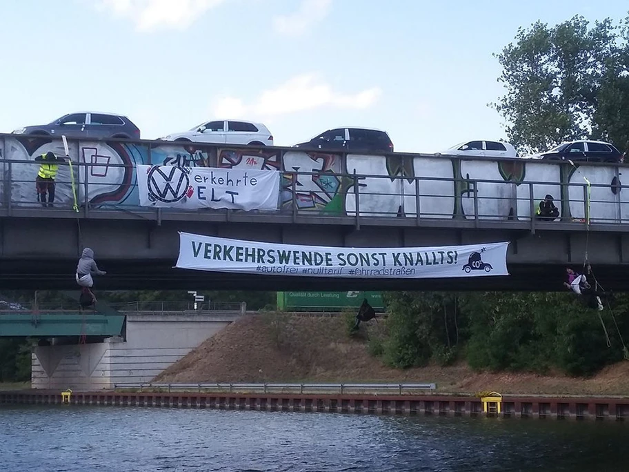 Blockade in Wolfsburg, August 2019.