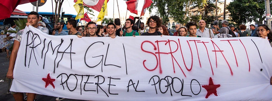 Demonstration der Aktivisten von der Bewegung «Potere al Popol» in Catania.