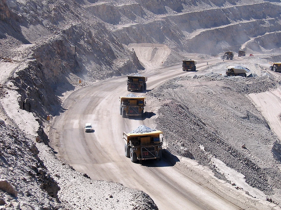 Die weltweit grösste offene Kupfermiene Chuquicamata in Chile.