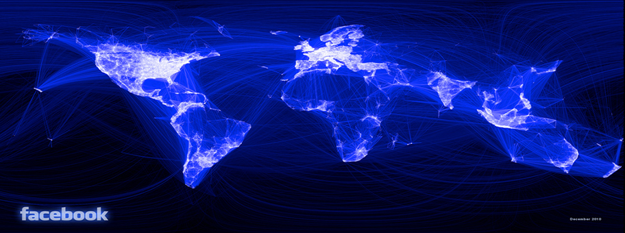 Globaler Datenverkehr von Facebook im Dezember 2010.