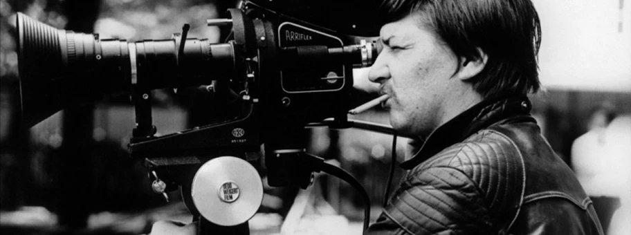 Rainer Werner Fassbinder am Filmset.