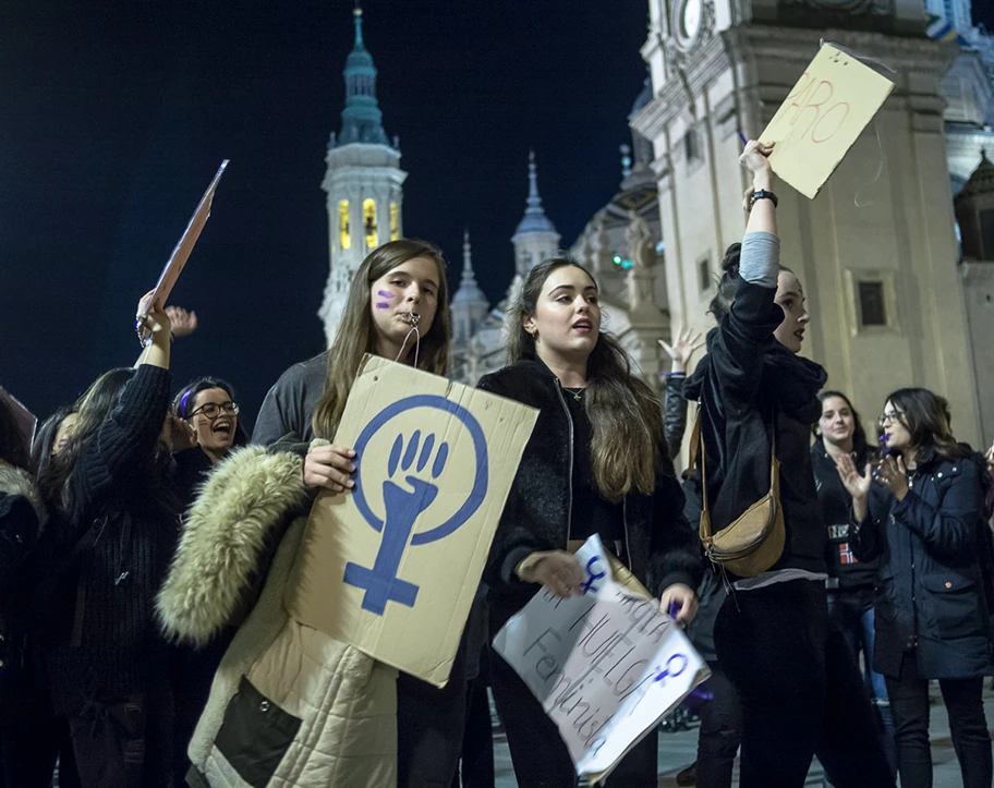 Frauenstreiktag in Saragossa, Spanien, März 2018.