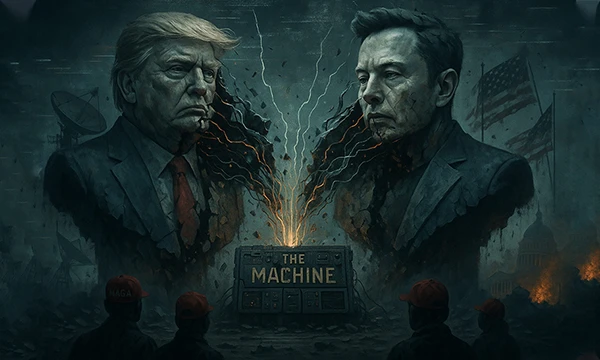 KI-generiertes Bild von Trump und Musk.