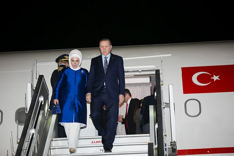 Recep Tayyip Erdoğan mit seiner Frau in Ecuador, Juni 2016.