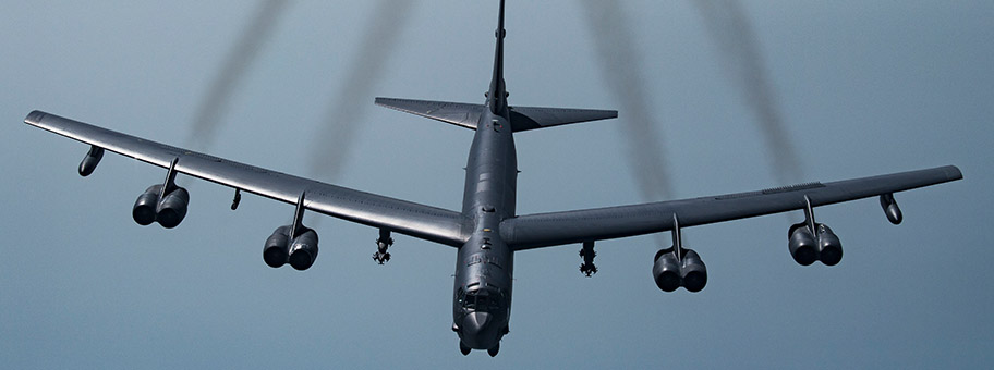 Strategischer Bomber B-52H der US-Luftwaffe über Asien, Mai 2019.