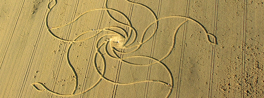 Luftaufnahme eines Kornkreises in Diessenhofen.
