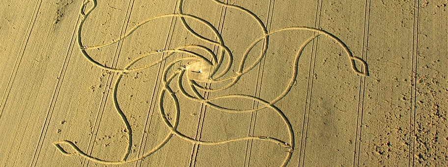 Luftaufnahme eines Kornkreises in Diessenhofen.