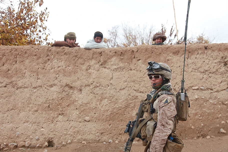 US-Soldat in Now Zad, Afghanistan, Dezember 2009.