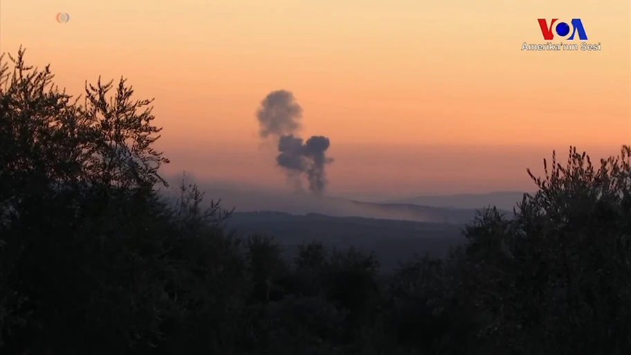 Türkisches Bombardement nahe Afrin, Januar 2018.