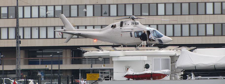 Helikopterlandeplatz auf der Luxusyacht Senses.